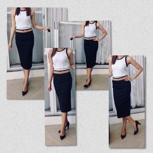Black Pencil Cut Skirt